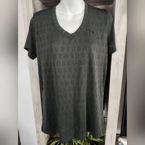 Under Armour Women’s Velocity Wordmark Short Sleeve Medium (Baroque Green/Black)